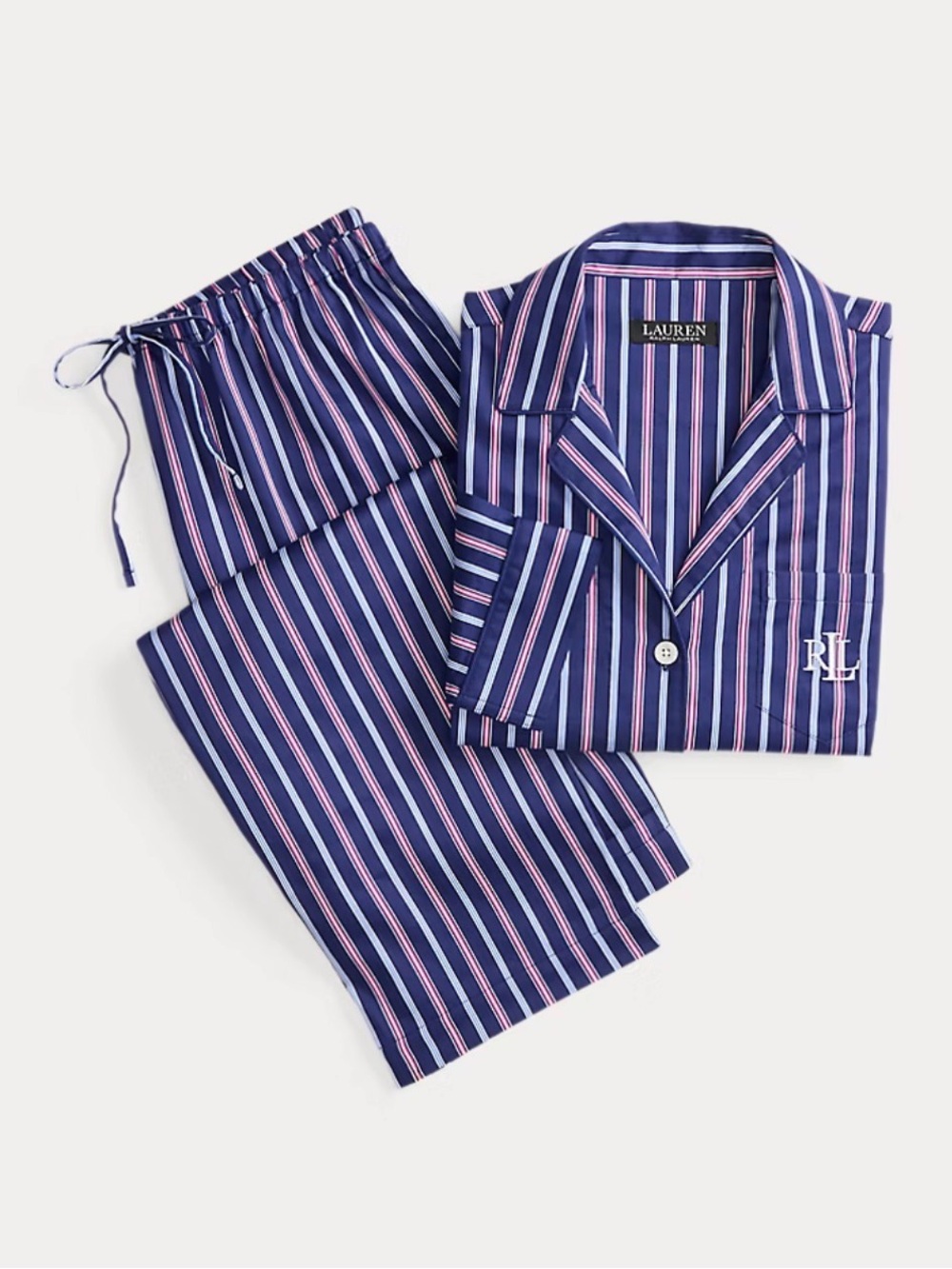 Lauren by Ralph Lauren Navy Stripe Pajama Set Size Large